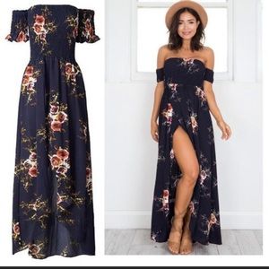 Women's Off The Shoulder Floral Beach Dress